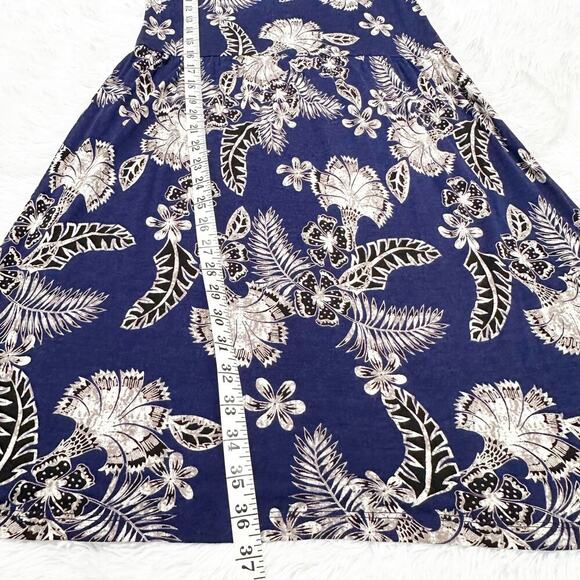 Joe Fresh Floral Dress Size 8 Navy Blue Sleeveless A-Line - Picture 5 of 7